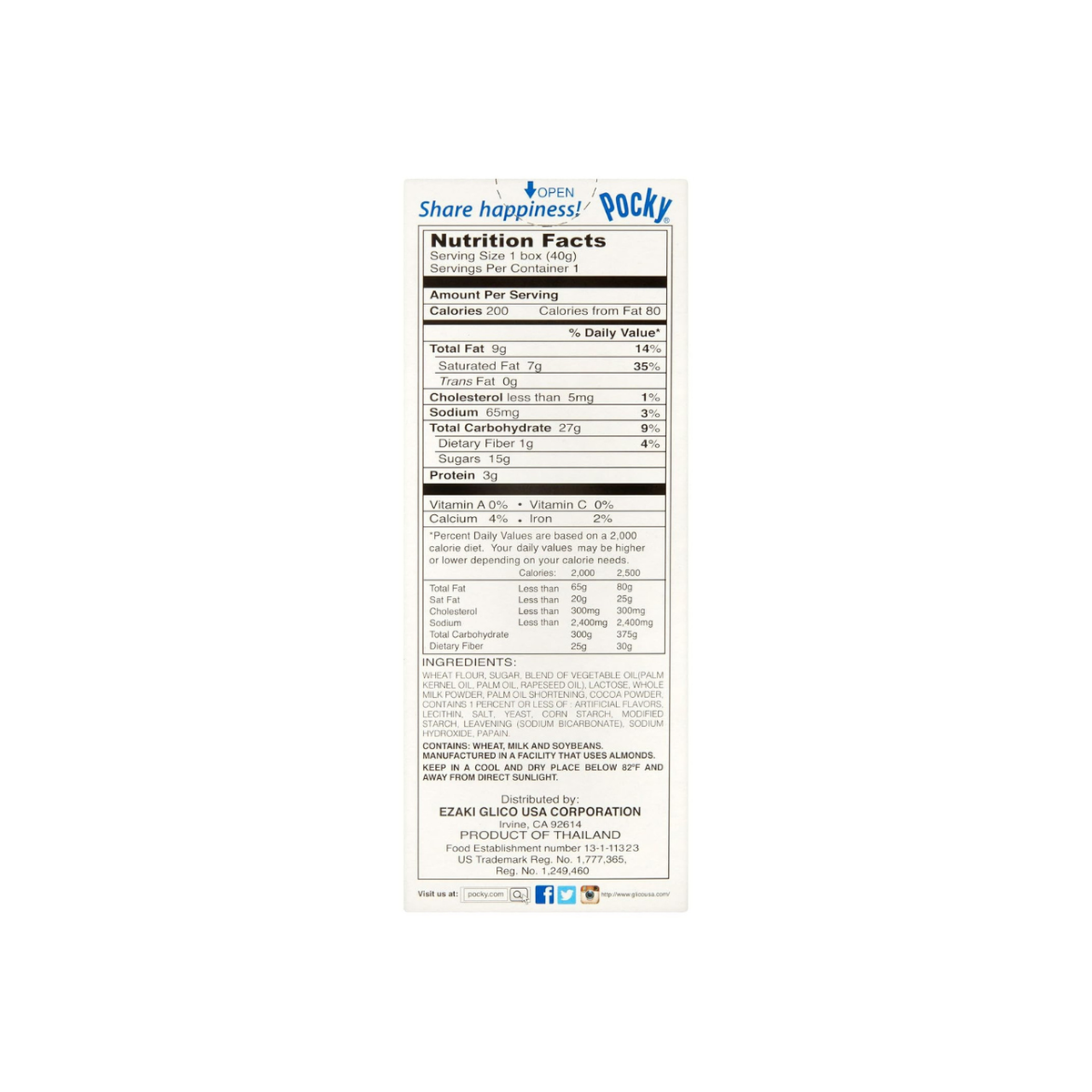 Pocky Cookies & Cream Covered Biscuit Sticks 1.41 oz (10 - Pack)