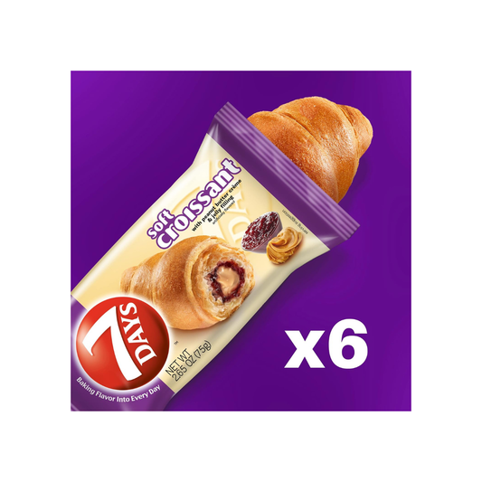 7Days Croissant, Peanut Butter Jelly, 2.65oz - 6 Pack