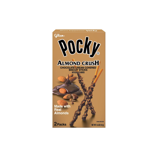 Pocky Almond Crush Chocolate Cream Covered Biscuit Sticks 1.45 oz (10 - Pack)