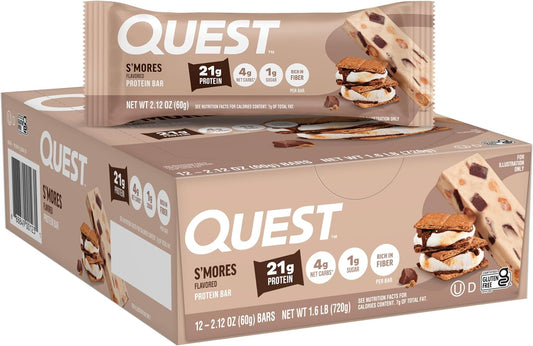 Quest S'mores Protein Bars – High Protein, Low Carb Bars (12 Count)