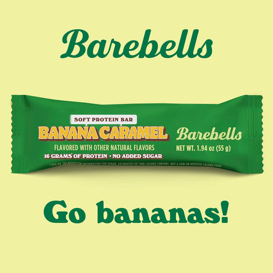 Barebells Soft Protein Bar - Banana Caramel - 16g Protein (12 Bars)