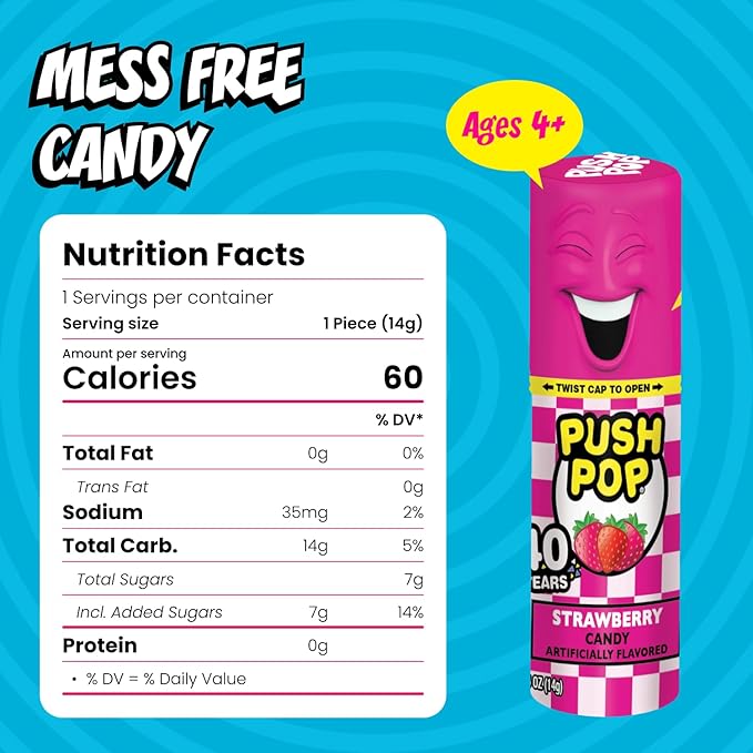 Push Pop Candy Variety Pack – Assorted Flavors (24 Ct)
