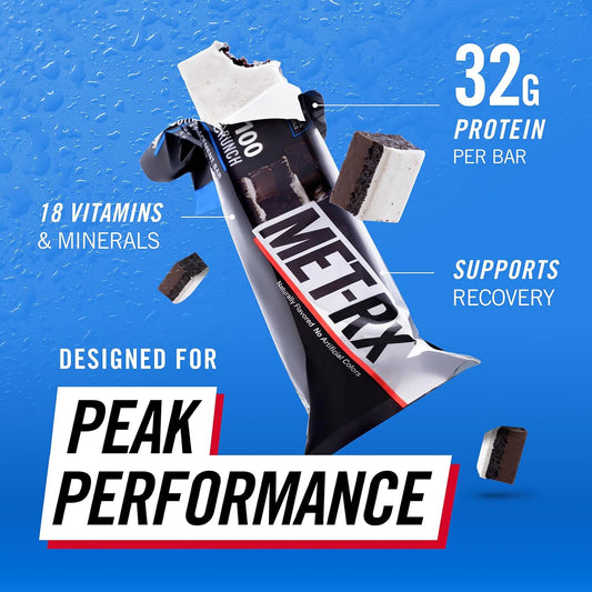 MET-Rx Big 100 Super Cookie Crunch – High Protein Bars (9 Bars)
