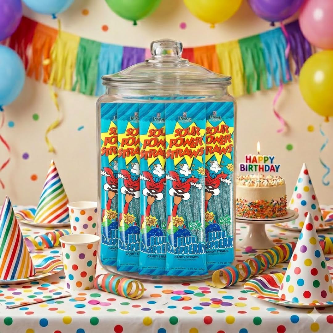 Sour Power - Blue Raspberry Straws (24 Pack)