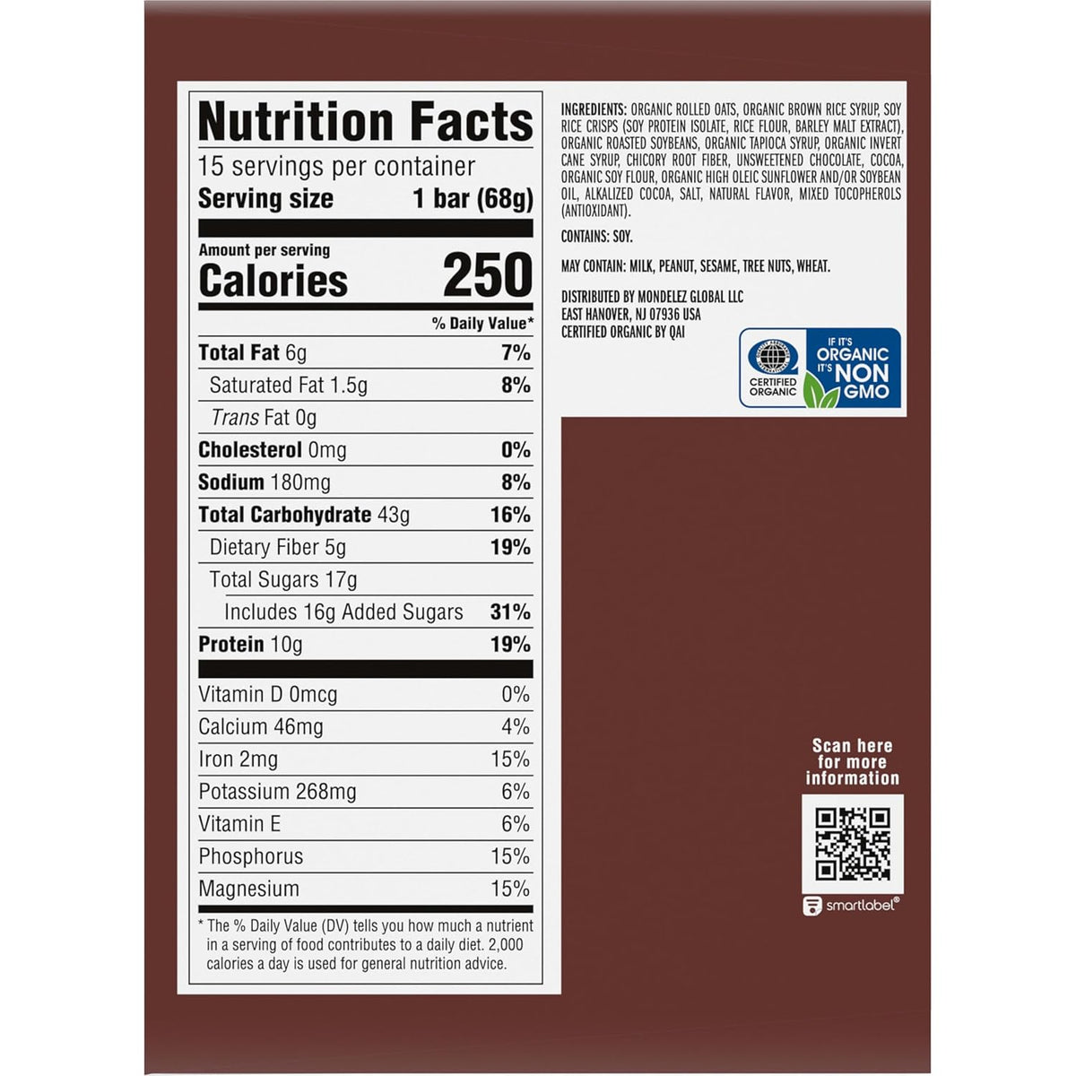 CLIF BAR - Energy Protein Bars - Chocolate Brownie (15 Pack)