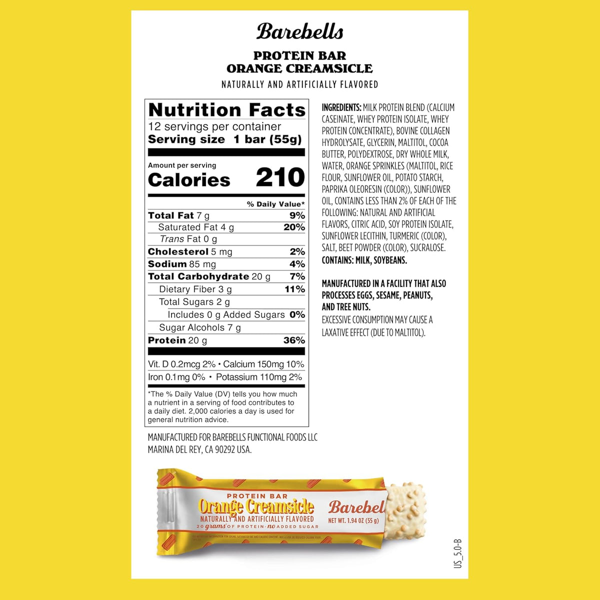 Barebells Protein Bars – Orange Creamsicle - 20g Protein (12 Bars)