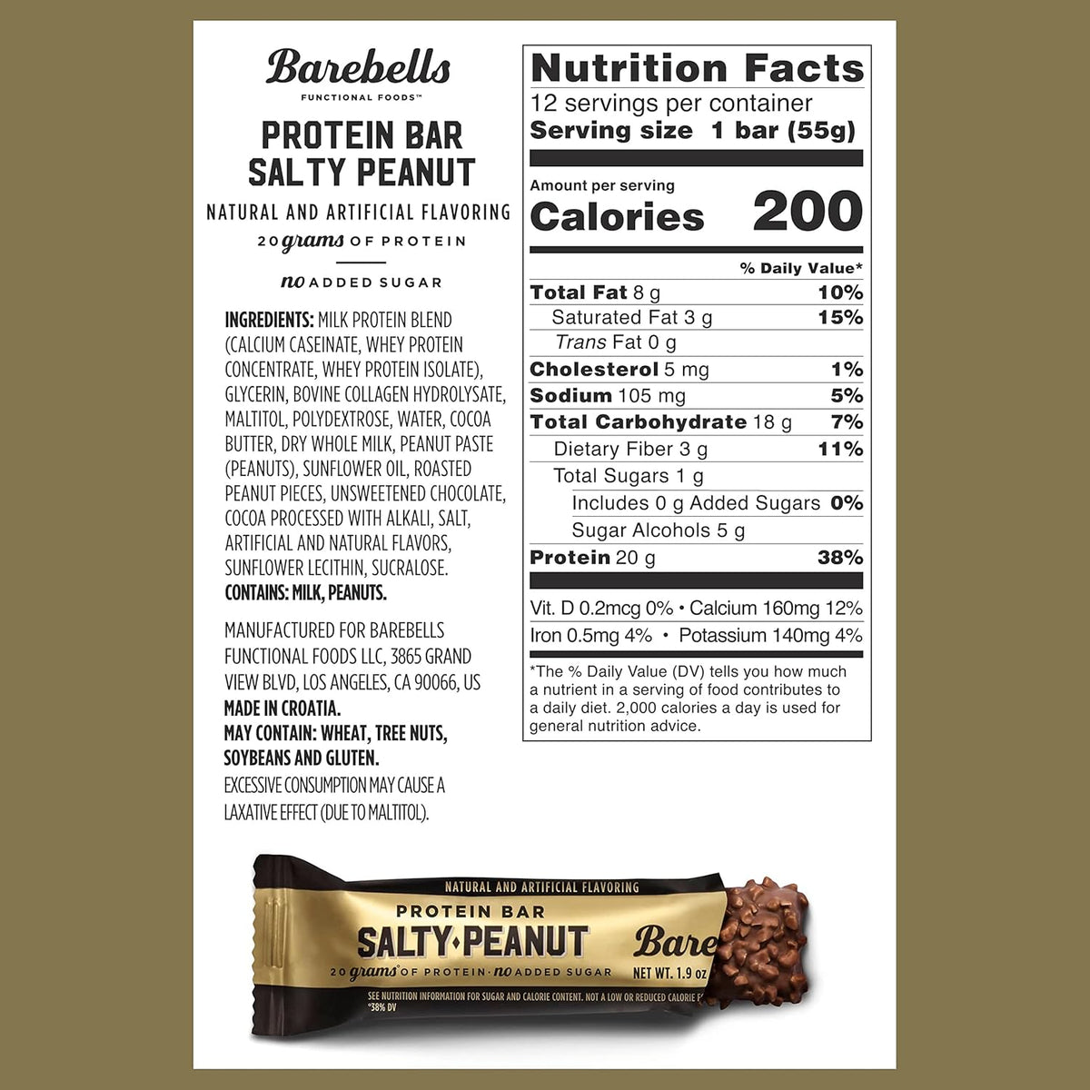 Barebells Protein Bar - Salty Peanut - 20g Protein (12 Bars)