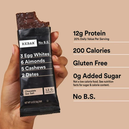 RXBAR Protein Bars – Chocolate Sea Salt (12 Bars)