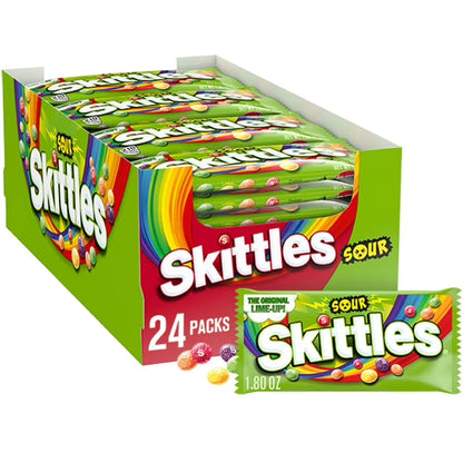 Skittles Sour Chewy Candy – 1.8 oz Full Size Packs (24 Count)