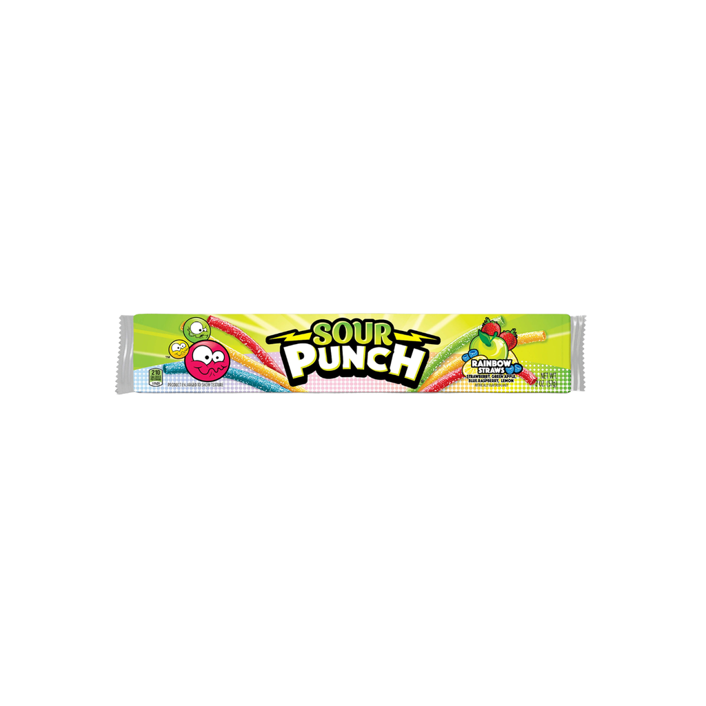 Sour Punch Straws – Rainbow Fruit Flavors, 2 oz