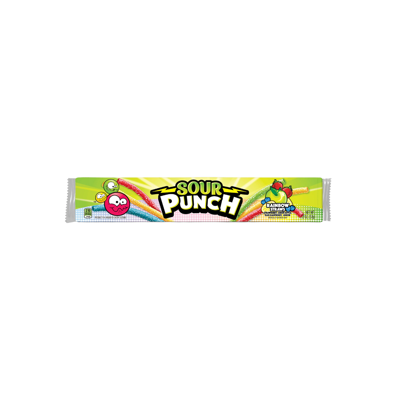 Sour Punch Straws – Rainbow Fruit Flavors, 2 oz