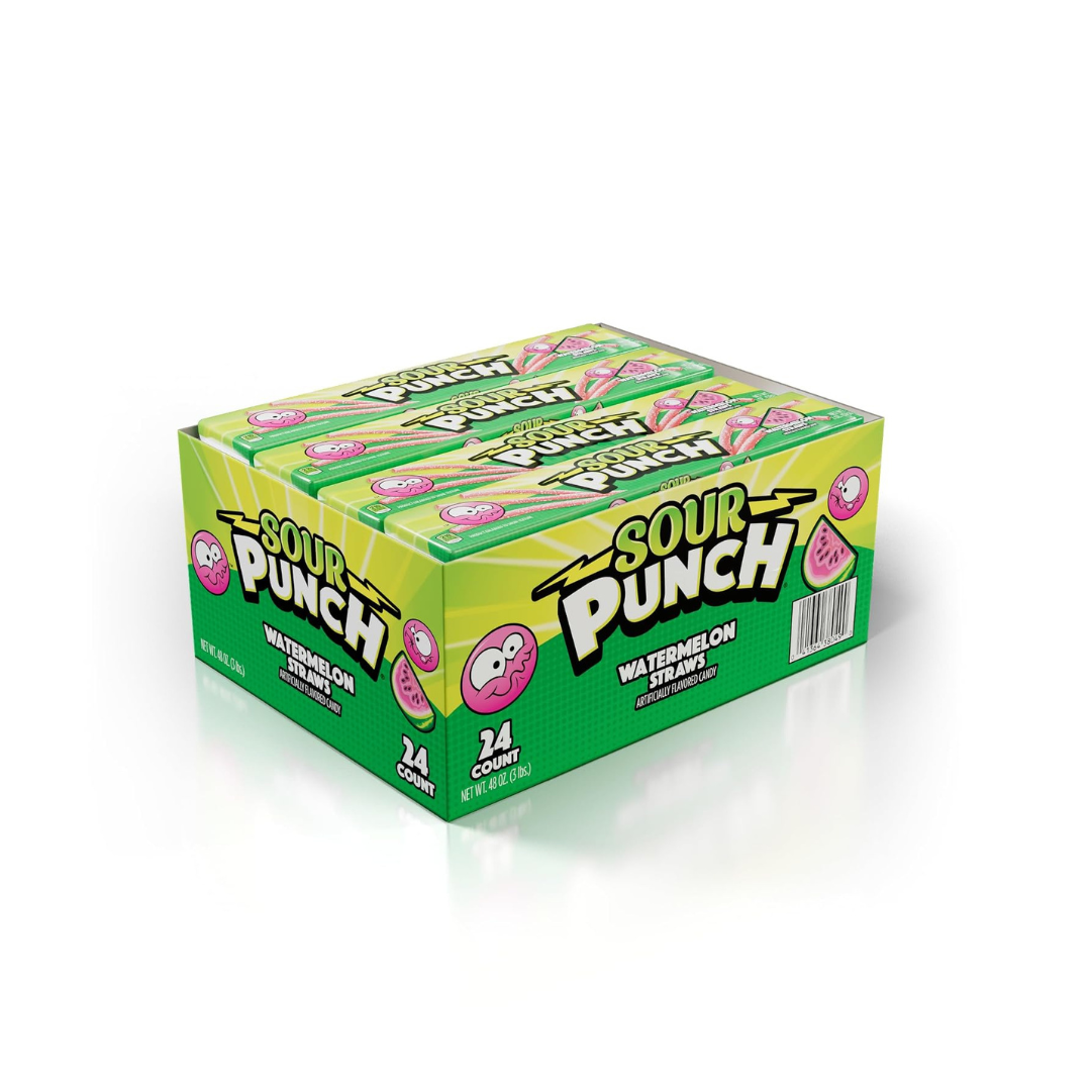 Sour Punch Watermelon Straws (24 - Pack)