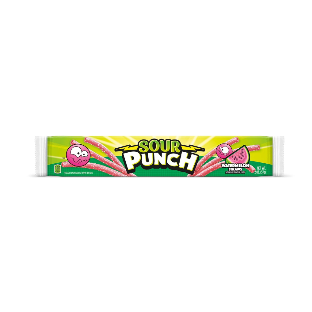 Sour Punch Watermelon Straws (24 - Pack)