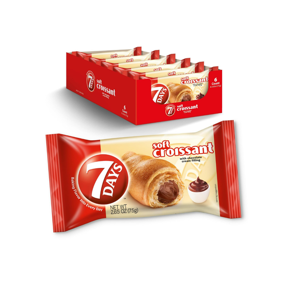 7Days Soft Croissant, Chocolate, 2.65oz - 6 Pack