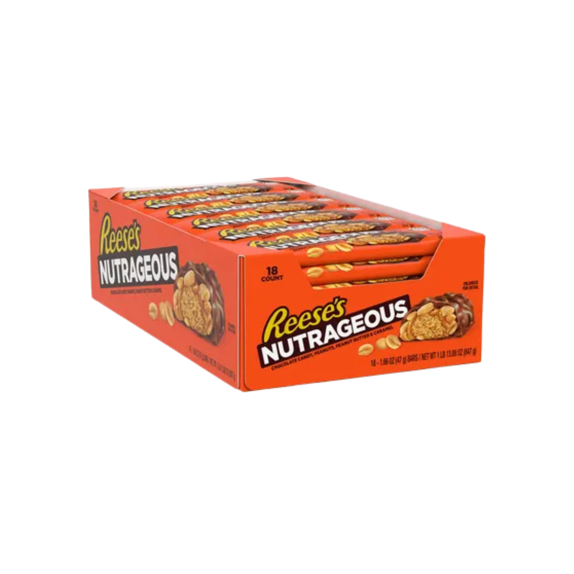 REESE'S NUTRAGEOUS Chocolate Peanut Butter, 1.66 oz (18 - Pack)
