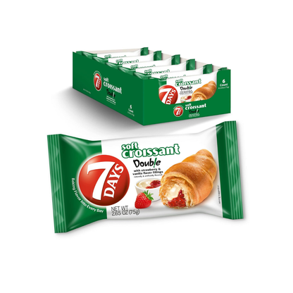 7Days Soft Croissant, Strawberry & Vanilla, 2.65oz - 6 Pack