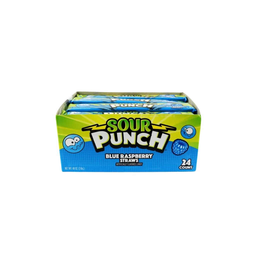 Sour Punch Straws – Blue Raspberry, (24 Pack)