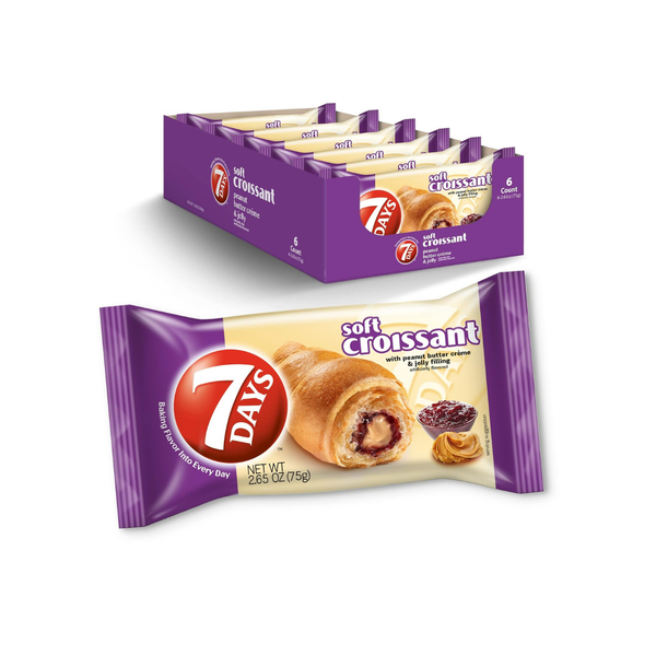 7Days Croissant, Peanut Butter Jelly, 2.65oz - 6 Pack