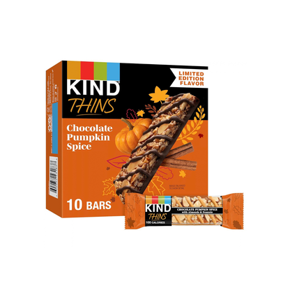 KIND Thins Chocolate Pumpkin Spice Snack Bars – 10 Count