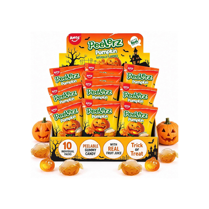 AMOS Peelerz Pumpkin Gummy – Halloween Candy (10 Pack)