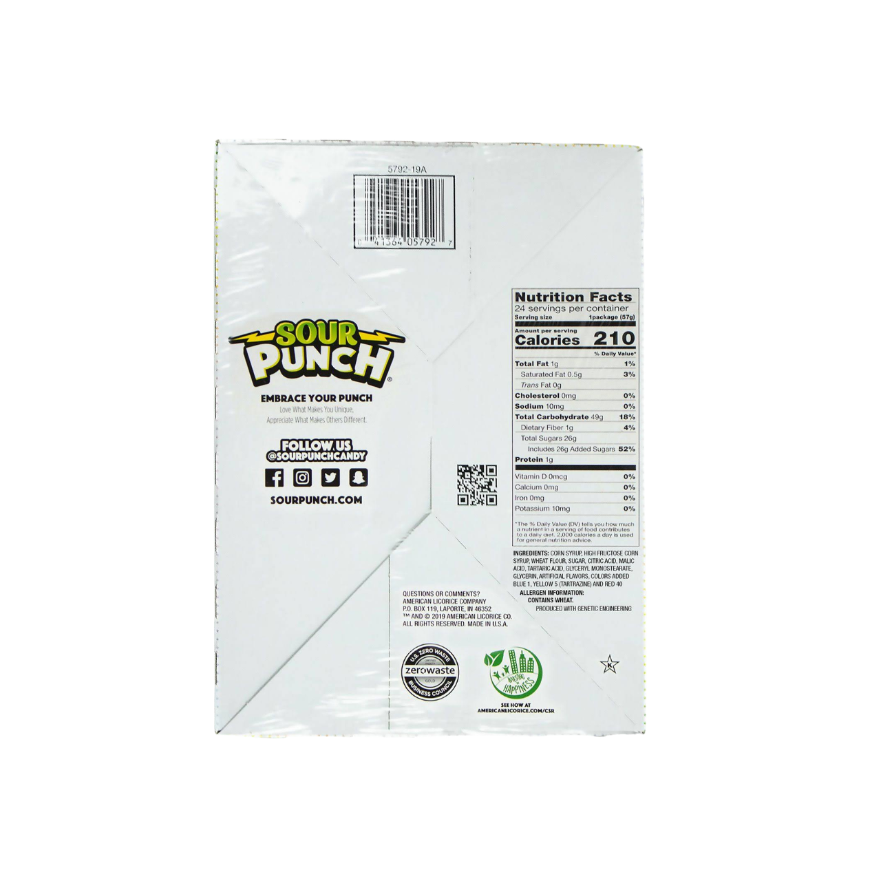 Sour Punch Straws – Rainbow Fruit Flavors, 2 oz