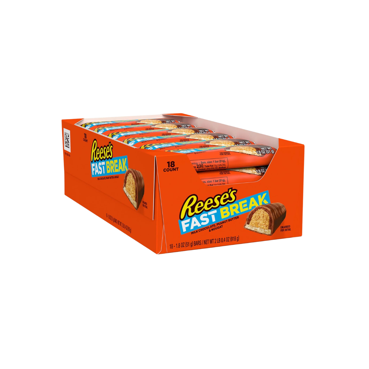 REESE'S FAST BREAK Chocolate Peanut Butter, 1.8 oz (18 - Pack)