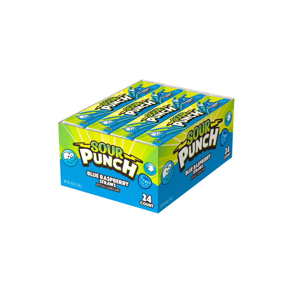 Sour Punch Straws – Blue Raspberry, (24 Pack)