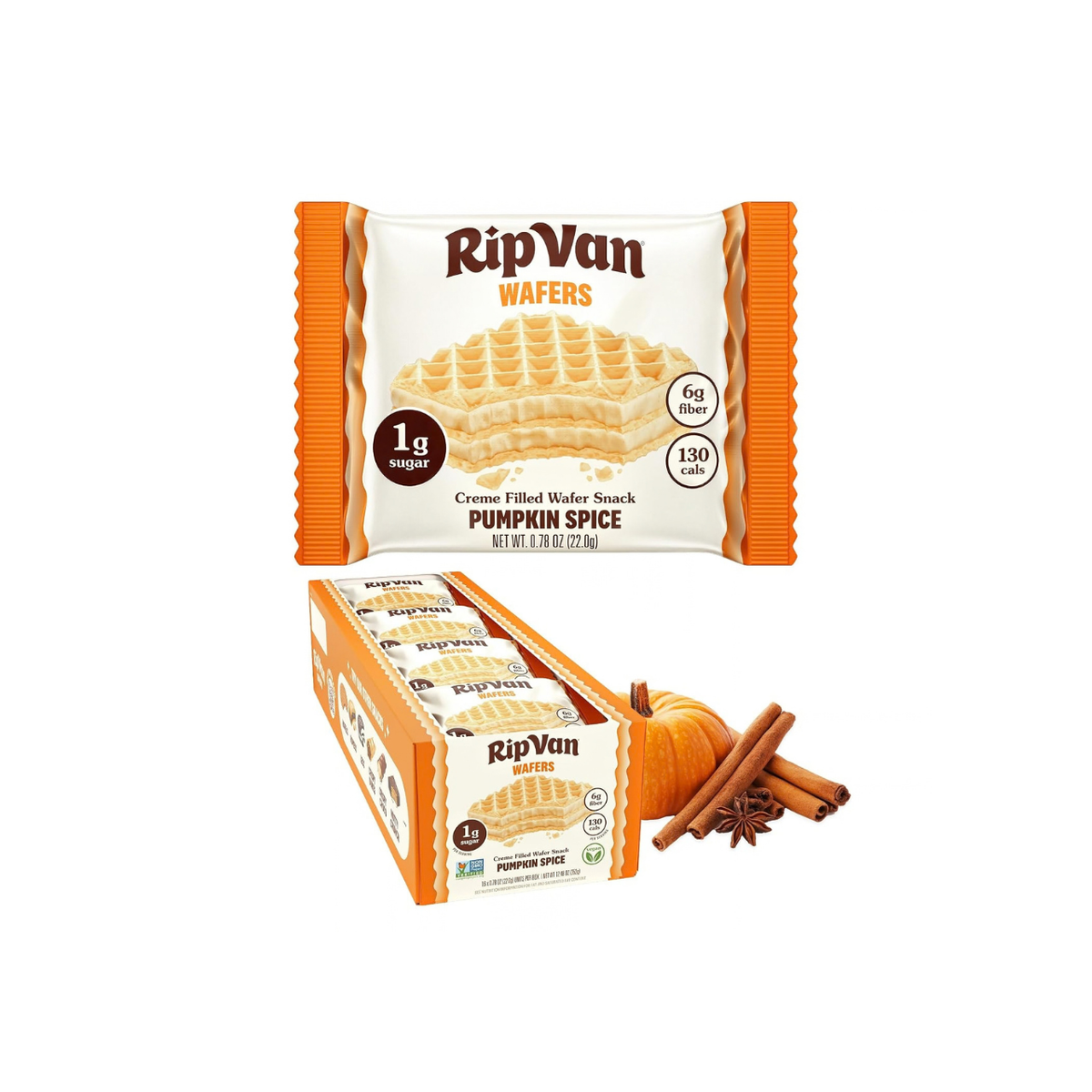 Rip Van Pumpkin Spice Keto Wafer Cookies – 16 Count