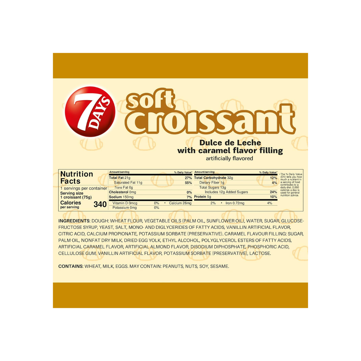 7Days Croissant, Caramel - Dulce De Leche 2.65oz - 6 Pack
