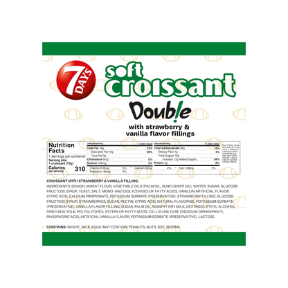 7Days Soft Croissant, Strawberry & Vanilla, 2.65oz - 6 Pack