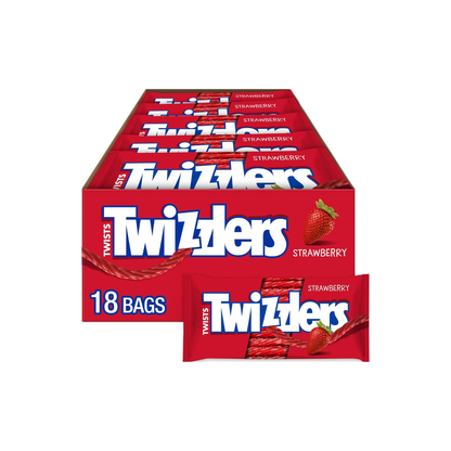 TWIZZLERS Twists Strawberry Licorice Style, – 2.5 oz (18 - Pack)