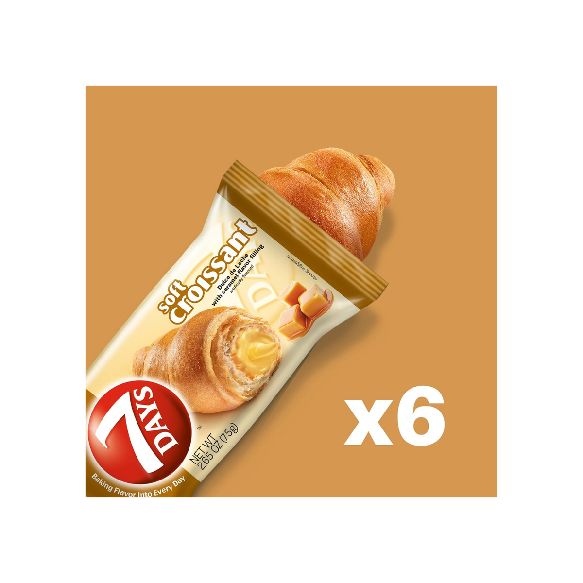 7Days Croissant, Caramel - Dulce De Leche 2.65oz - 6 Pack