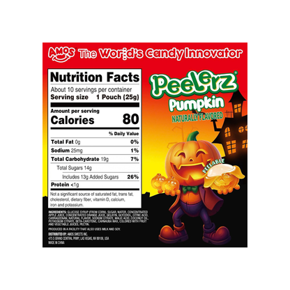 AMOS Peelerz Pumpkin Gummy – Halloween Candy (10 Pack)
