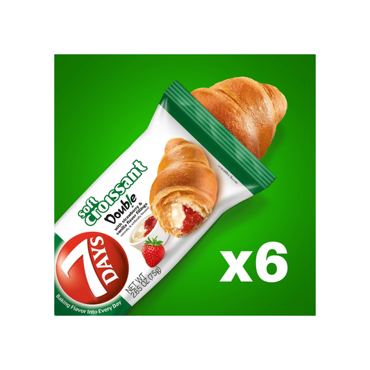 7Days Soft Croissant, Strawberry & Vanilla, 2.65oz - 6 Pack