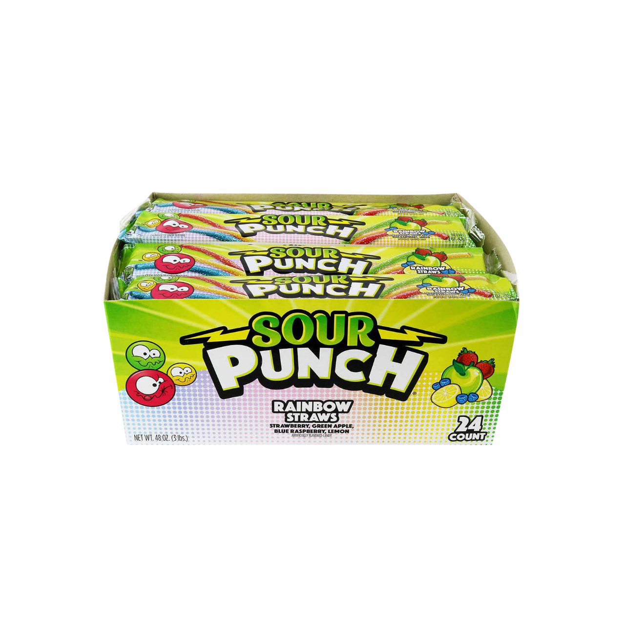 Sour Punch Straws – Rainbow Fruit Flavors, 2 oz