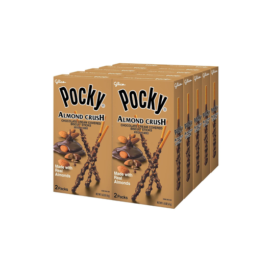 Pocky Almond Crush Chocolate Cream Covered Biscuit Sticks 1.45 oz (10 - Pack)