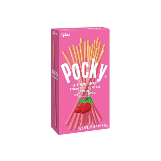 Pocky Strawberry Cream Covered Biscuit Sticks 1.41oz (10 - Pack)