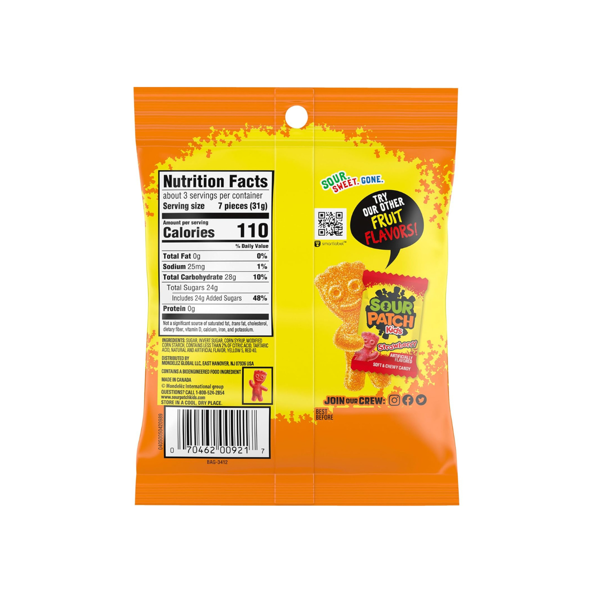 Sour Patch Kids Peach 3.6 oz (12 - Pack)