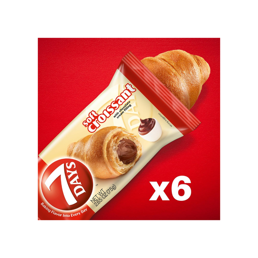 7Days Soft Croissant, Chocolate, 2.65oz - 6 Pack