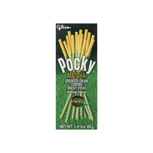Pocky Matcha Green Tea Cream-Covered Biscuit Sticks, 1.41 oz (Pack of 10)