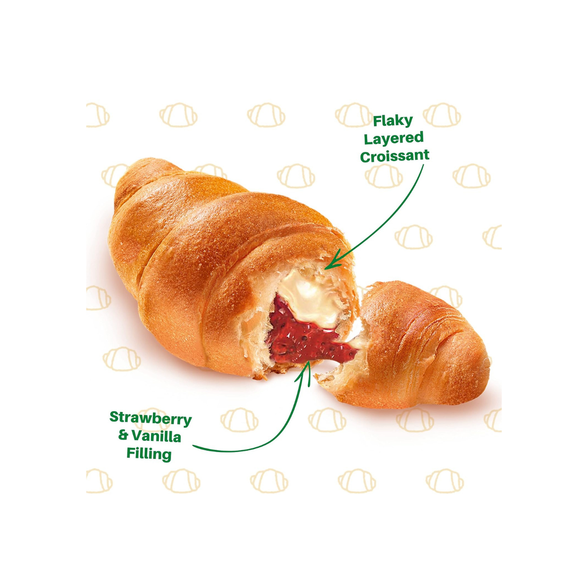 7Days Soft Croissant, Strawberry & Vanilla, 2.65oz - 6 Pack