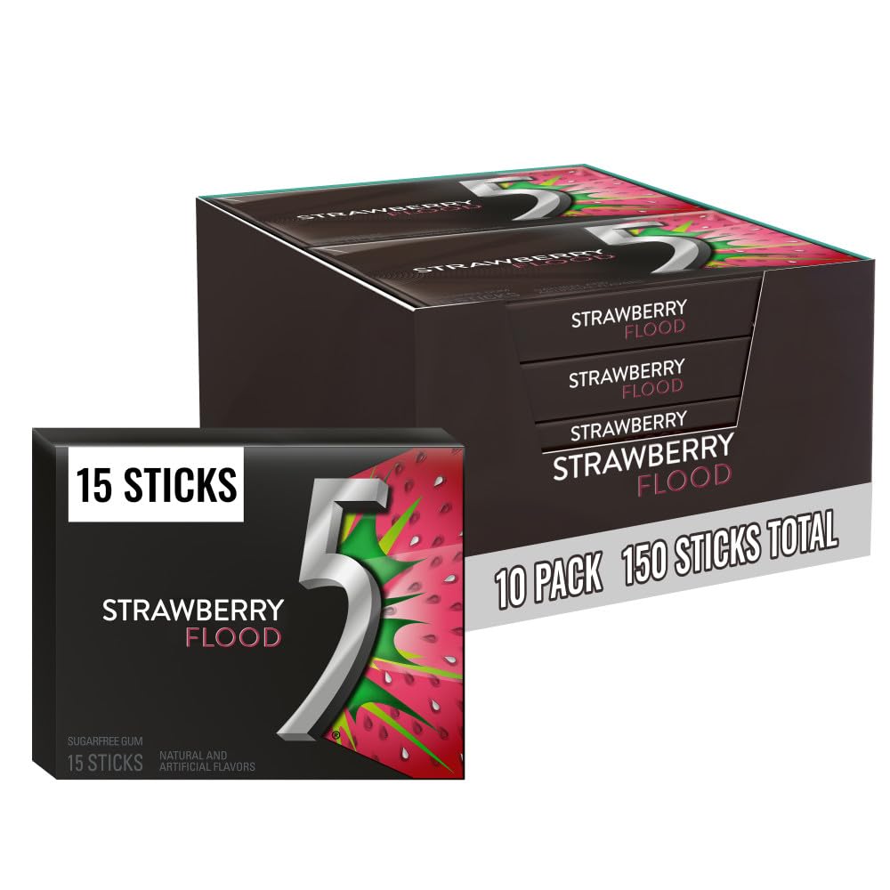 5 Gum Strawberry Flood (10 - Pack)