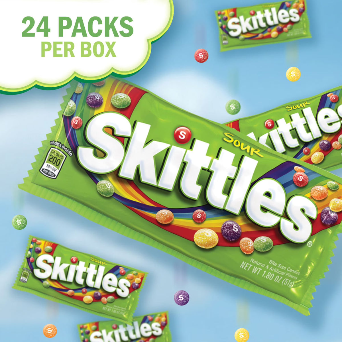 Skittles Sour Chewy Candy – 1.8 oz Full Size Packs (24 Count)