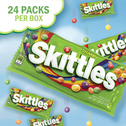 Skittles Sour Chewy Candy – 1.8 oz Full Size Packs (24 Count)