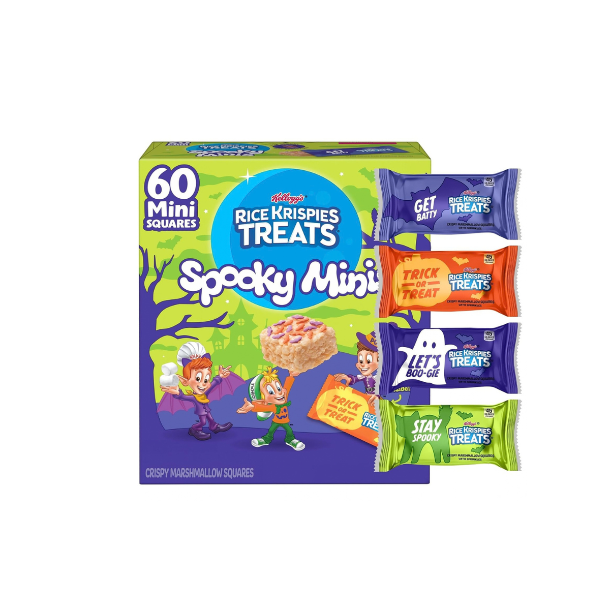 Rice Krispies Treats Mini Crispy Marshmallow Squares – 60 Count 23.2oz