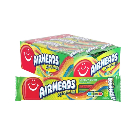 Airheads Xtreme Sour Belts Candy, 2 Oz (18 Pack)