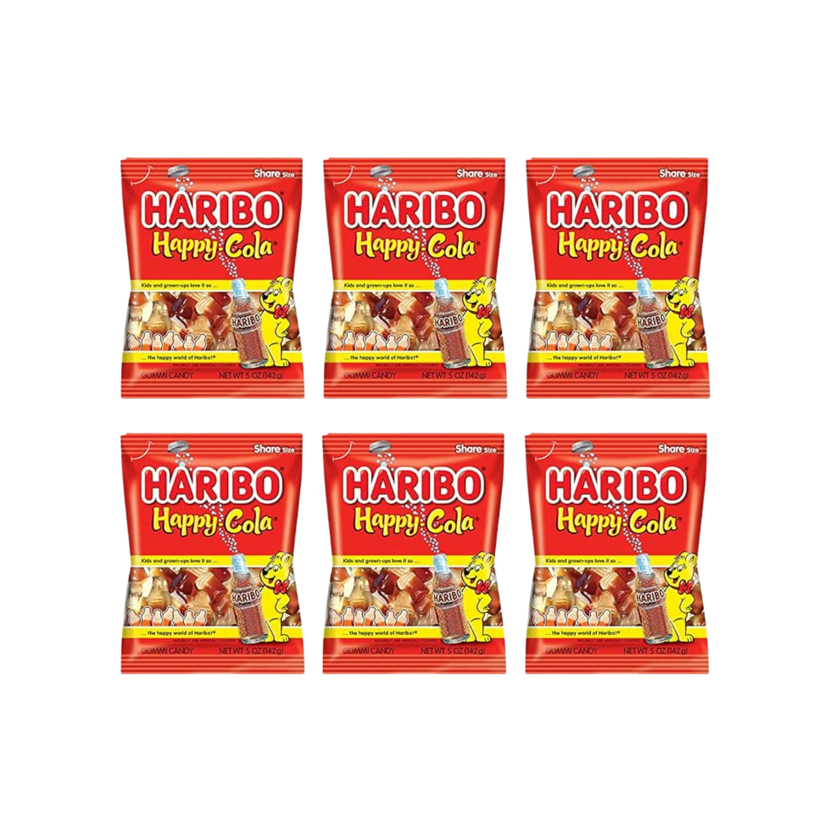 HARIBO Happy Cola Sweet Gummy Candy 5 oz