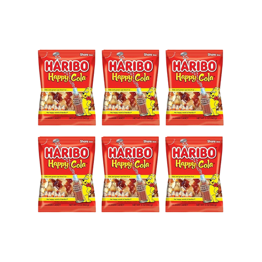 HARIBO Happy Cola Sweet Gummy Candy 5 oz (12 - Pack)