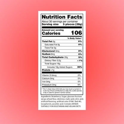 Sour Power - Strawberry Straws (24 Pack)