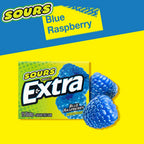 EXTRA SOURS Blue Raspberry Sugar Free Chewing Gum – Blue Raspberry (10 Packs)